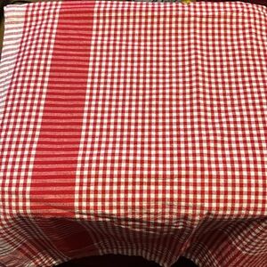 Red checkered tablecloth